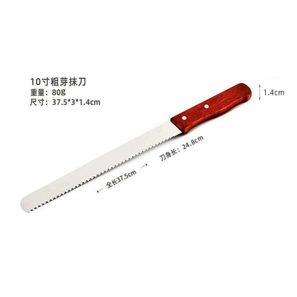 Bakery Master Professional Grade Stainless Steel Bread Slicing Knife Set with Ergonomic Wooden Handles