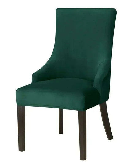 Luxe Stretch Velvet Slipcovers for High-Back Sloping Arm Chairs - Elegant Furniture Protection for Home and Events