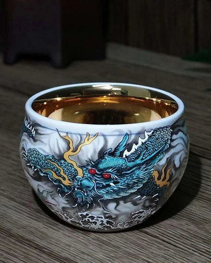 Chic Blue and White Enamel Ceramic Tea Cup Collection - Elevate Your Tea Experience