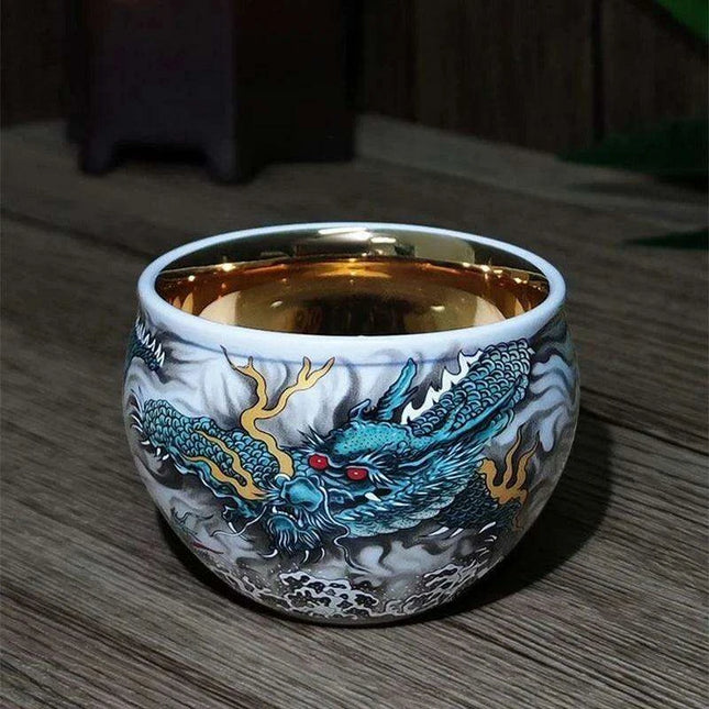 Chic Blue and White Enamel Ceramic Tea Cup Collection - Elevate Your Tea Experience