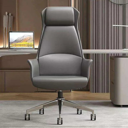 Luxury Nordic-Inspired Executive Leather Office Chair with Swivel and Recline