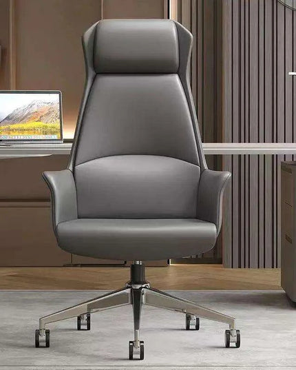 Luxury Nordic-Inspired Executive Leather Office Chair with Swivel and Recline