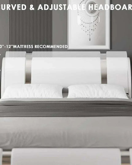 Modern Adjustable Curved Headboard Stainless Steel Bed Frame