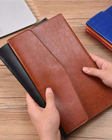 Sophisticated PU Leather Business Portfolio with Ample Storage