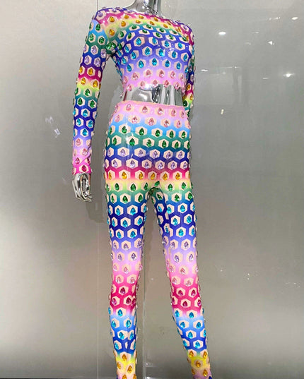 Sparkling Crystal Diamond Nightlife Glam Ensemble