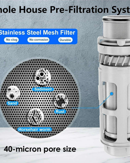 Whole House Water Filtration System with Automatic Backwash and Real-Time Pressure Monitoring