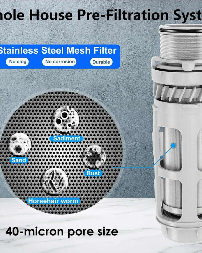 Whole House Water Filtration System with Automatic Backwash and Real-Time Pressure Monitoring