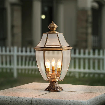SOFITY Waterproof Brass Garden Post Lamp - Retro Design, IP65 Rated