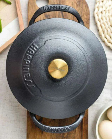 Heritage-Inspired Durable Cast Iron Soup Pot for Gourmet Slow Cooking