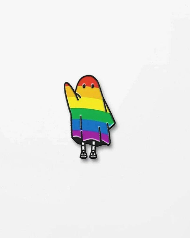 Pride Spirit Ghost Brooch: A Chic Symbol of Inclusivity and Fashion - Trendy LGBT Metal Badge
