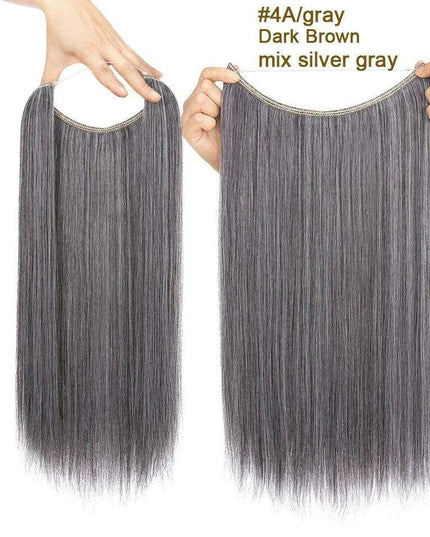 20-Inch Versatile Adjustable Invisible Wire Hair Extensions - Curly and Sleek Options