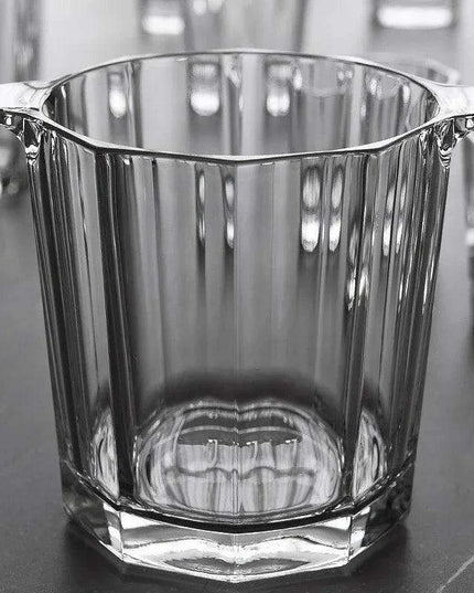 Elegant Crystal Wine Chiller with Champagne Holder - Premium Ice Bucket for Events and Gatherings