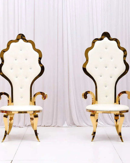 Majestic Stainless Steel Throne Chair for Exquisite Weddings and Celebrations