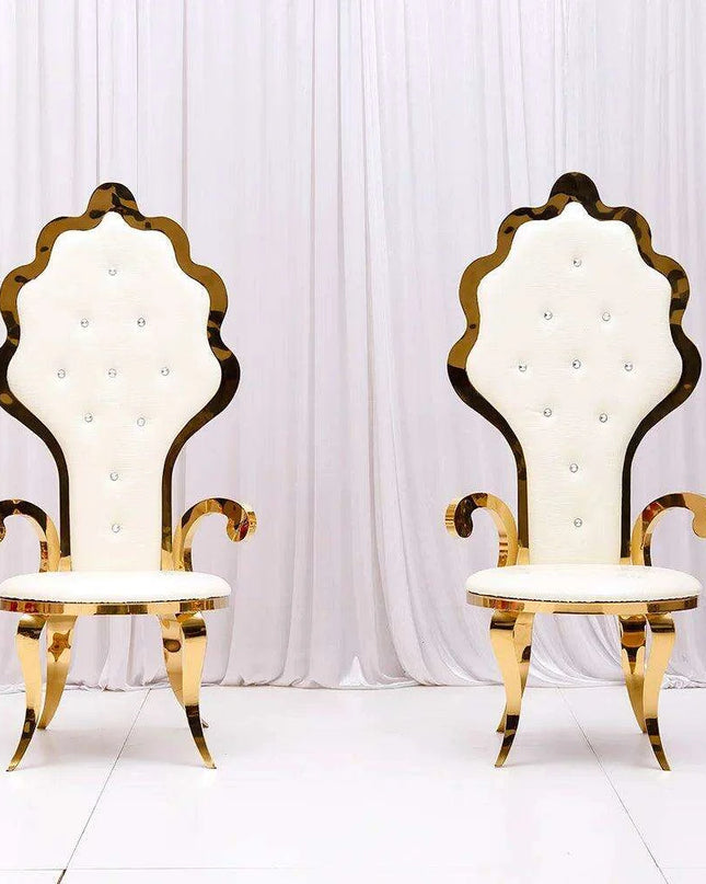 Majestic Stainless Steel Throne Chair for Exquisite Weddings and Celebrations