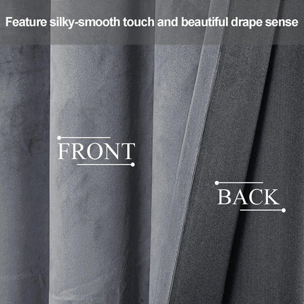 byetee Velvet Room Darkening Curtains - 400cm Height, 70-90% Blackout