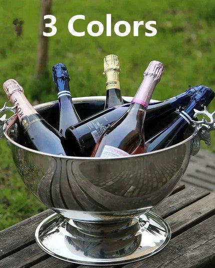 Elegant Stainless Steel Deer Head Beverage Chiller - Premium Ice Bucket