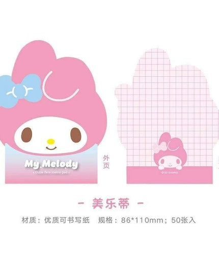 Sanrio Character Shaped Note Pad - 50 Cute Reminder Notes for Everyday Use