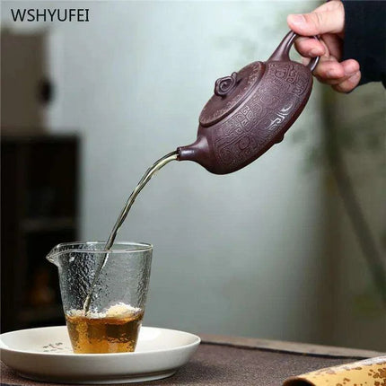 Artisan Jade Gold Sand Authentic Gourd Teapot - Exquisite 290ml Masterpiece