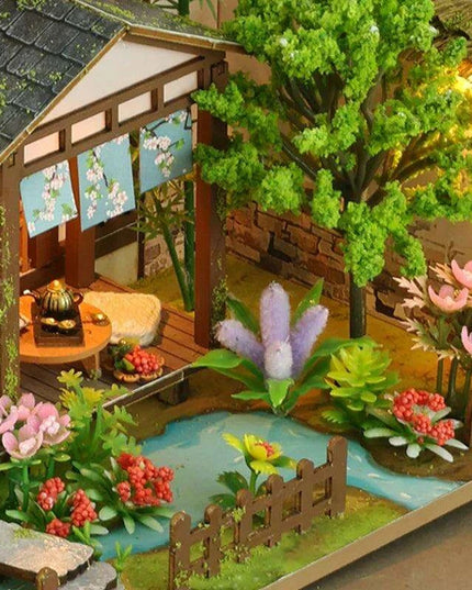 Bamboo Courtyard DIY 3D Miniature Dollhouse Assembly Kit - Unfinished Wooden Puzzle for Unique Home Decor and Gifting