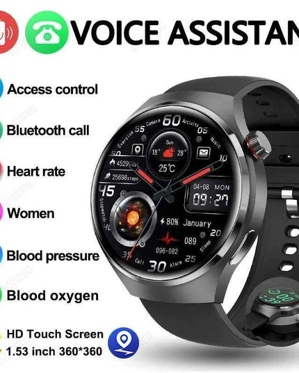 Men's Smart Watch with High-Resolution AMOLED Display and Advanced Health Tracking Features