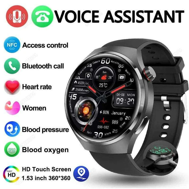Men's Smart Watch with High-Resolution AMOLED Display and Advanced Health Tracking Features