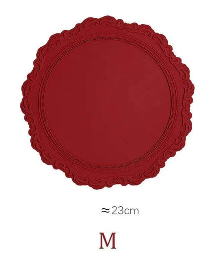 Elegant Embossed Flower Silicone Placemats - Enhance Your Dining Experience
