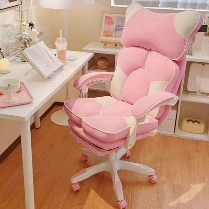 Nordic Luxe Gaming Chair with Genuine Leather and 360-Degree Swivel