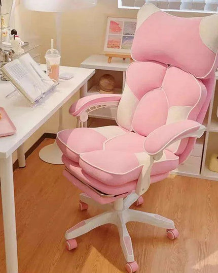 Nordic Luxe Gaming Chair with Genuine Leather and 360-Degree Swivel