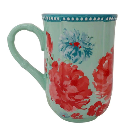 Floral Delight Stoneware Mug Set - 23 fl oz, 4-Piece Collection