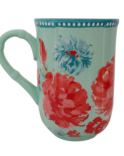 Floral Delight Stoneware Mug Set - 23 fl oz, 4-Piece Collection