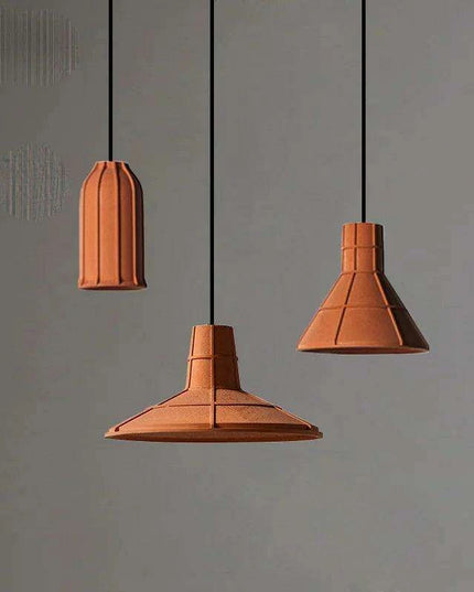 Retro-Inspired Orange Concrete Pendant Light for Contemporary Interiors