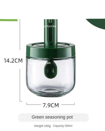 Luxury Spice Container Set with Built-in Spoon Lid and Airtight Organizer Box