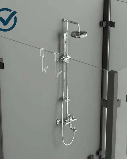 Frameless Acrylic Shower Door Organizer - Effortless Installation with No Drills Required