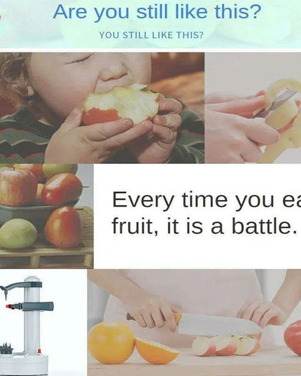 Hands-Free Electric Fruit and Vegetable Peeler with Adjustable Fork - Quick and Easy Peeling Solution