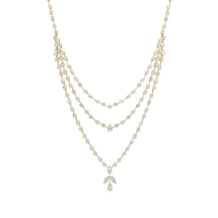 Multi-layer Pear Cut Moissanite Necklace S925 Sterling Silver Elegant Bridal Wedding Jewelry for Women multi-layer-pear-cut-moissanite-necklace-s925-sterling-silver-elegant-bridal-wedding-jewelry-for-women