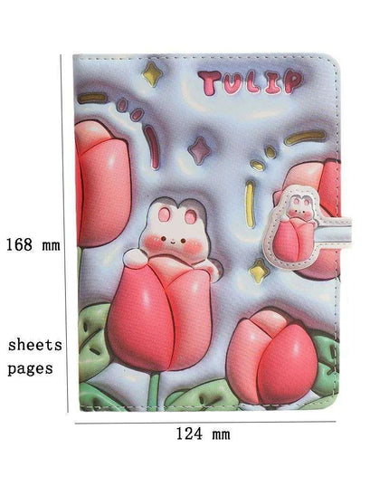 Bunny Planet Delight: Colorful Student Planner Notebook with Magnetic Closure