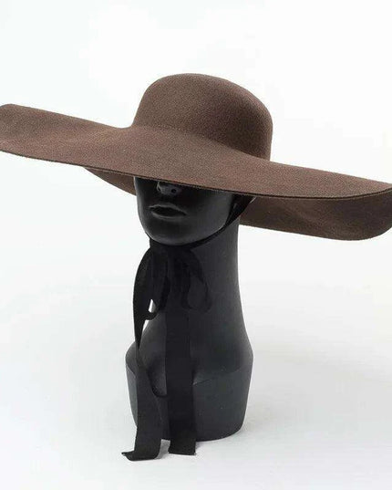 Wide Brim Wool Felt Fedora Hat for Men and Women