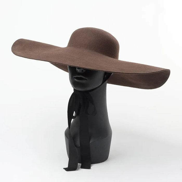 Wide Brim Wool Felt Fedora Hat for Men and Women
