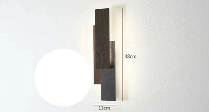 Elegant Walnut Wood Remote-Controlled Wall Sconce for Modern Home Illumination
