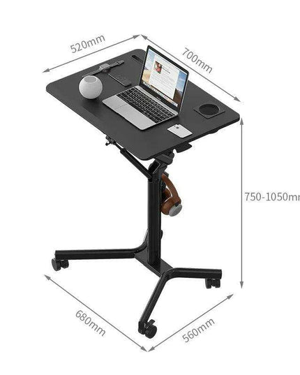 Mobile Height-Adjustable Laptop Desk with Gas Spring Lift for Versatile Home and Office Use