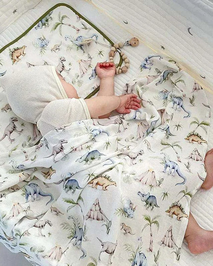 Print Bamboo Cotton Muslin Swaddle Blankets for Newborns