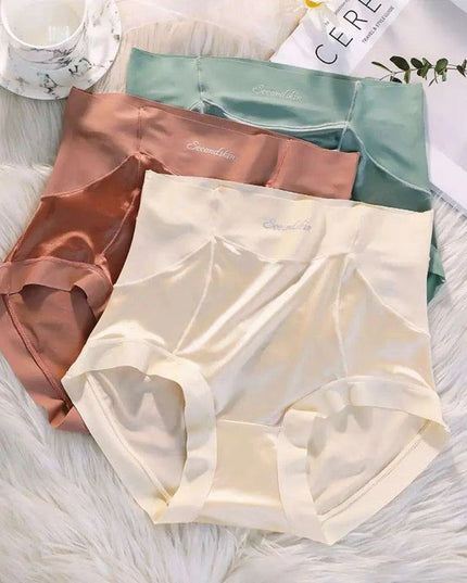Elegant Satin Japanese Lingerie Set for Women - Plus Size Briefs in Stylish Solid Shades