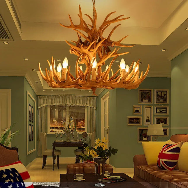 Vintage Antler Pendant Light – Rustic Deer Horn Chandelier for Bars & Restaurants