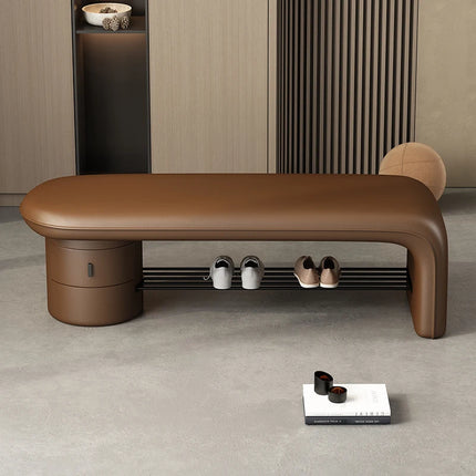 Treasure Home Modern Shoe Changing Stool with Drawers & Minimalist Des