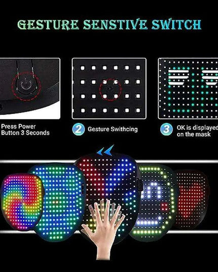 Dynamic LED Glow Mask with 50 Dazzling Patterns for Festive Fun
