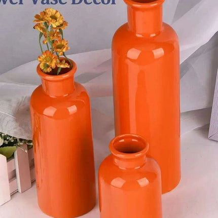 Elegant Blue Ceramic Vases Trio for Stylish Home Enhancement