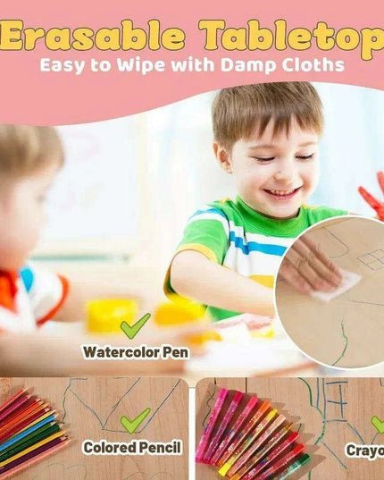 Versatile Activity Table and Chair Set for Kids with 2 Adjustable Chairs - Ideal Creative Space for Ages 3-8