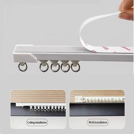 Self-Adhesive Curtain Track — No-Drill Ceiling & Wall Rail | Très Élite
