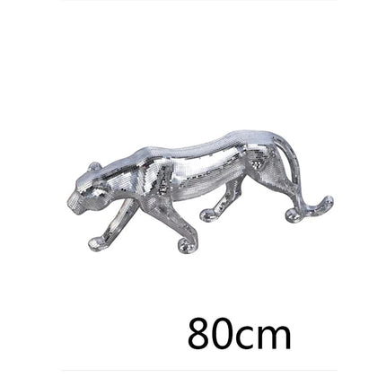 Metallic Leopard Sculpture Figurine — 82cm, 4 Finishes
