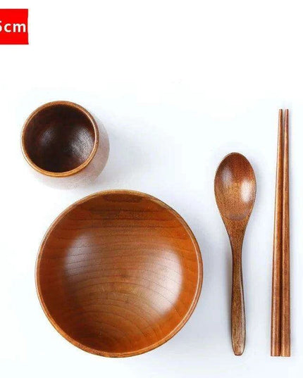 Deluxe Japanese Wooden Dining Set for Kids